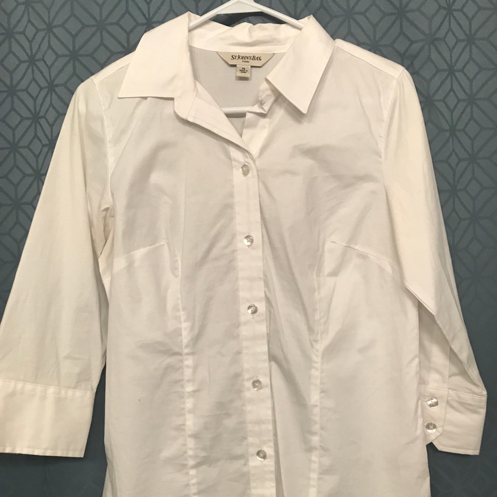 White long sleeve blouse- petite small